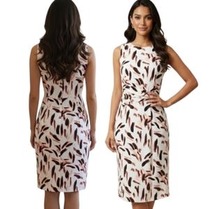 WHBM Sleeveless Brush Stroke Faux Wrap Dress - Size 10